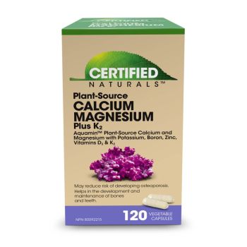 PLANT- SOURCE CALCIUM MAGNESIUM PLUS K2 (120 caps)
